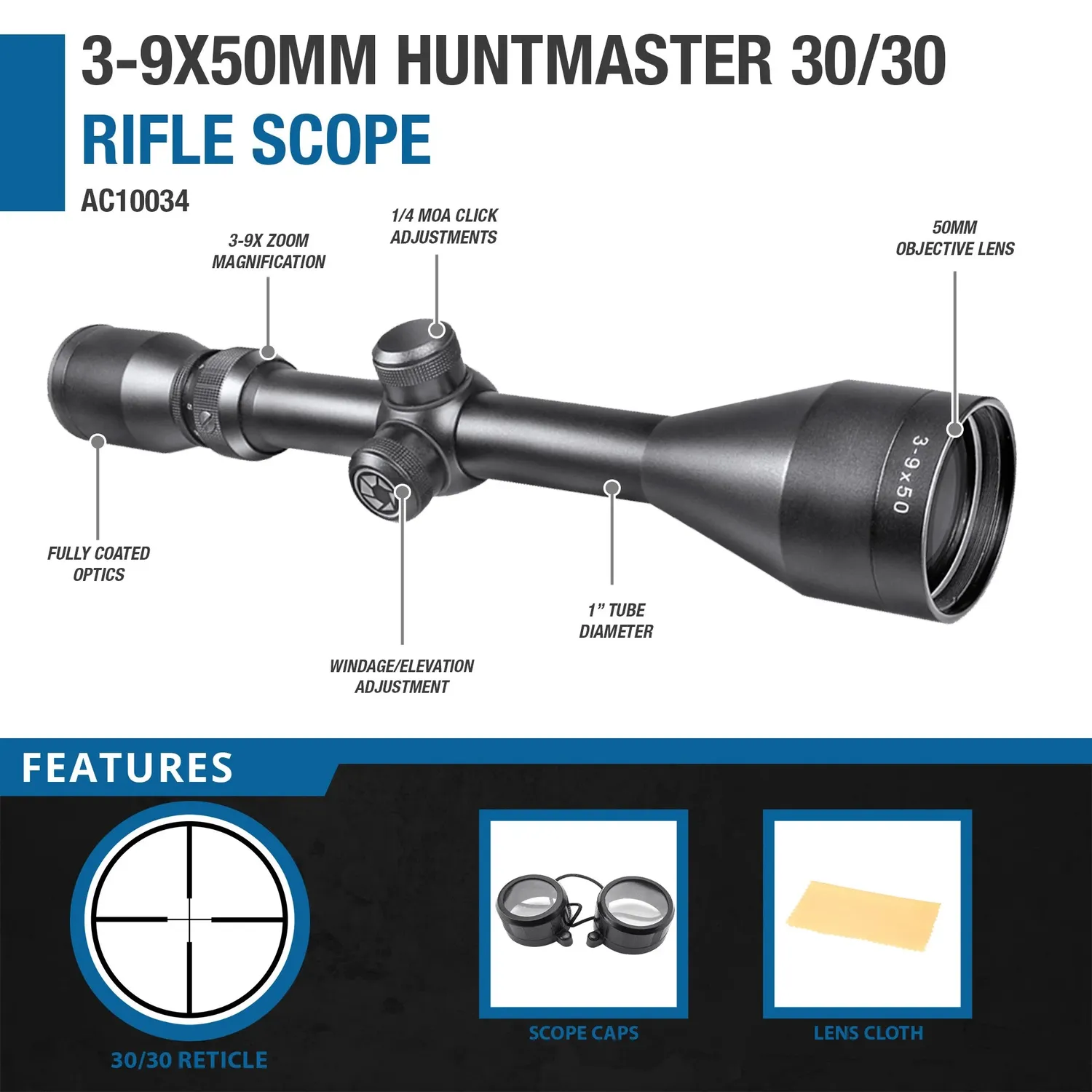 Barska Huntmaster AC10034 richtkijker 3-9x50 waterdicht