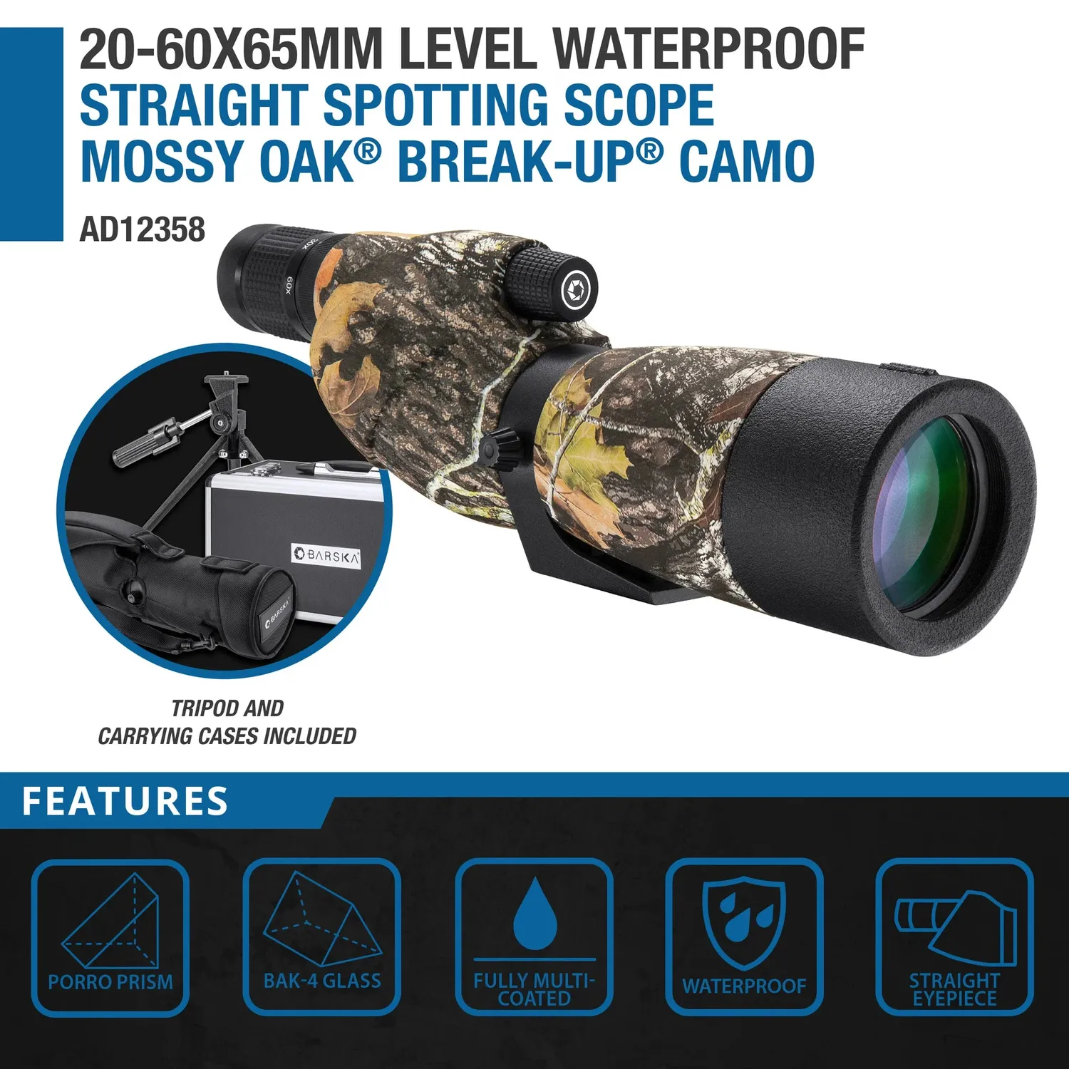 Barska Level AD12358 spotting scope 20-60x65 camo