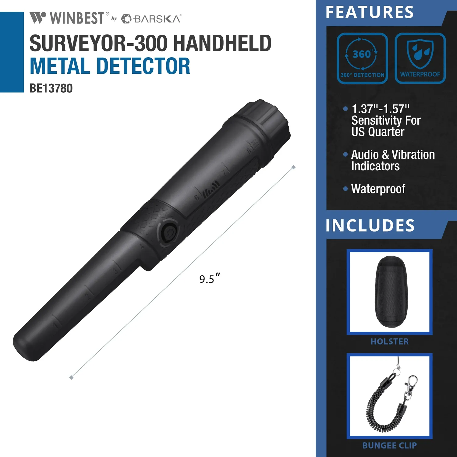 Barska Winbest Surveyor-300 metaaldetector waterproof BE13780