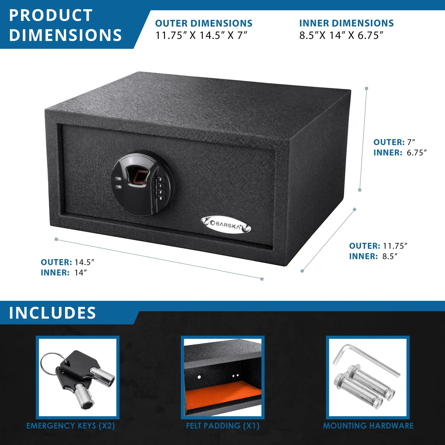 Barska HQ100 AX12476 biometrische kluis