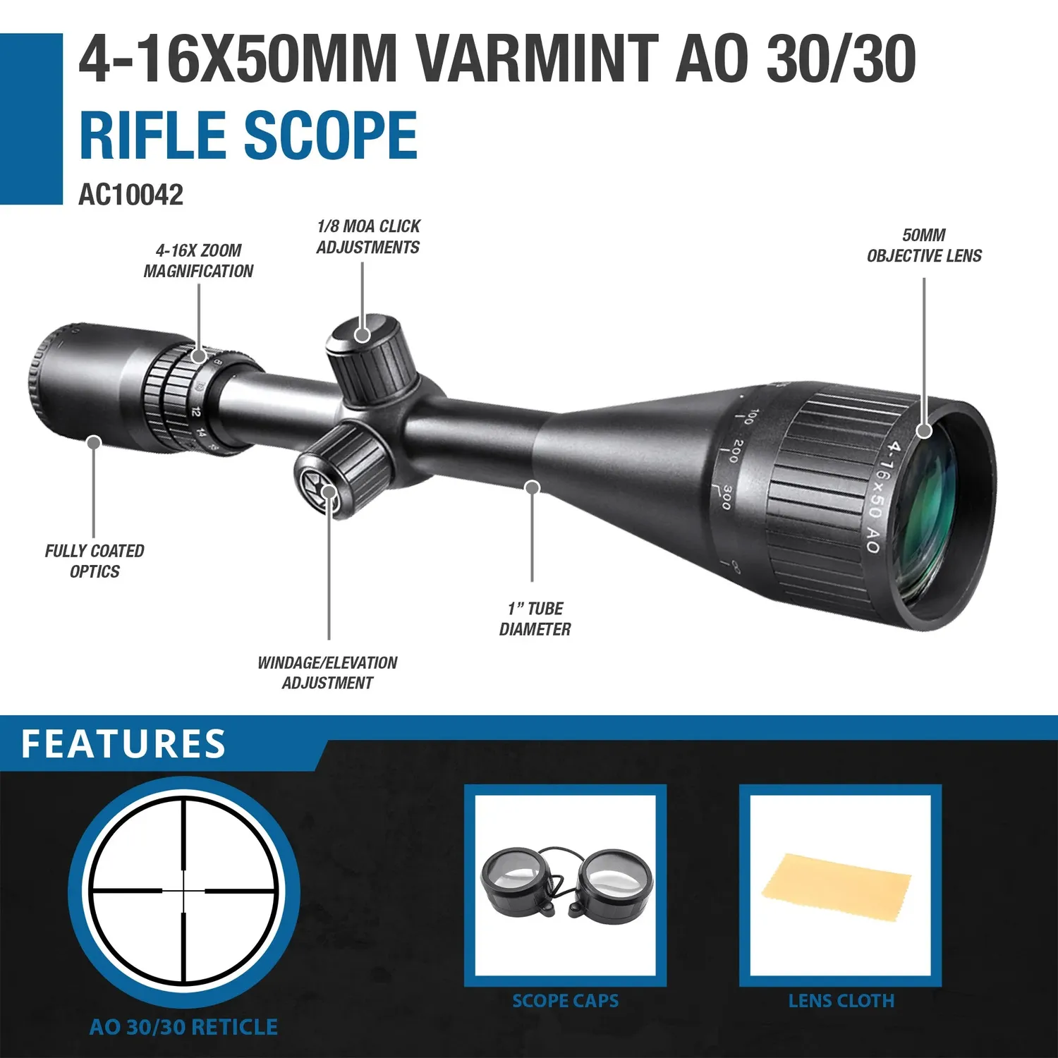 Barska Varmint AC10042 richtkijker 4-16x50 AO waterdicht
