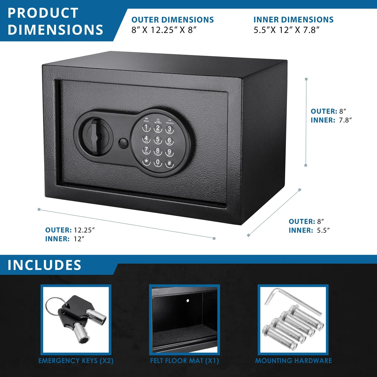 Barska AX12616 cijferkluis digitaal 0,36 cu ft met pincode
