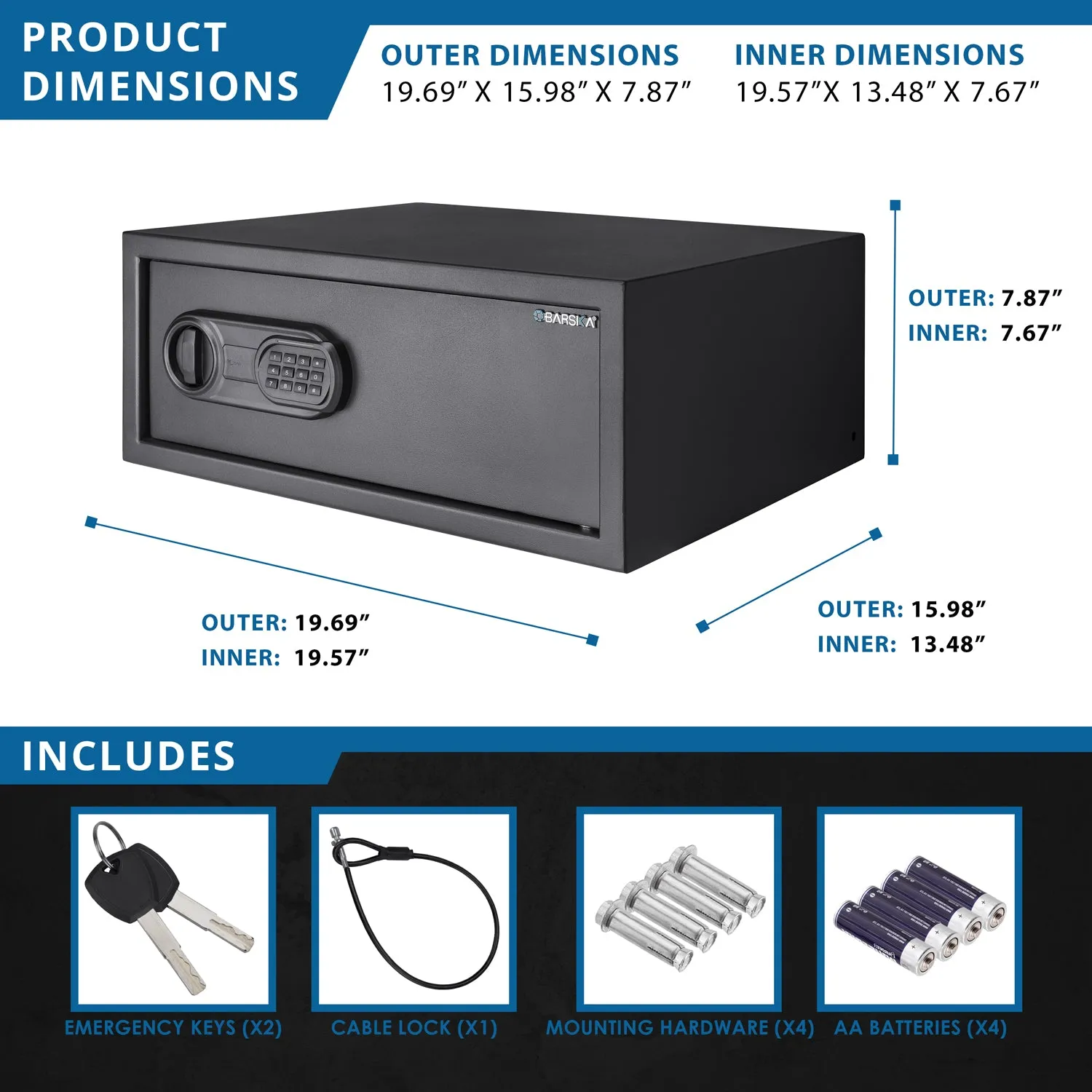 Barska WardenLight WL120 kluis met LED 1,2 cu.ft