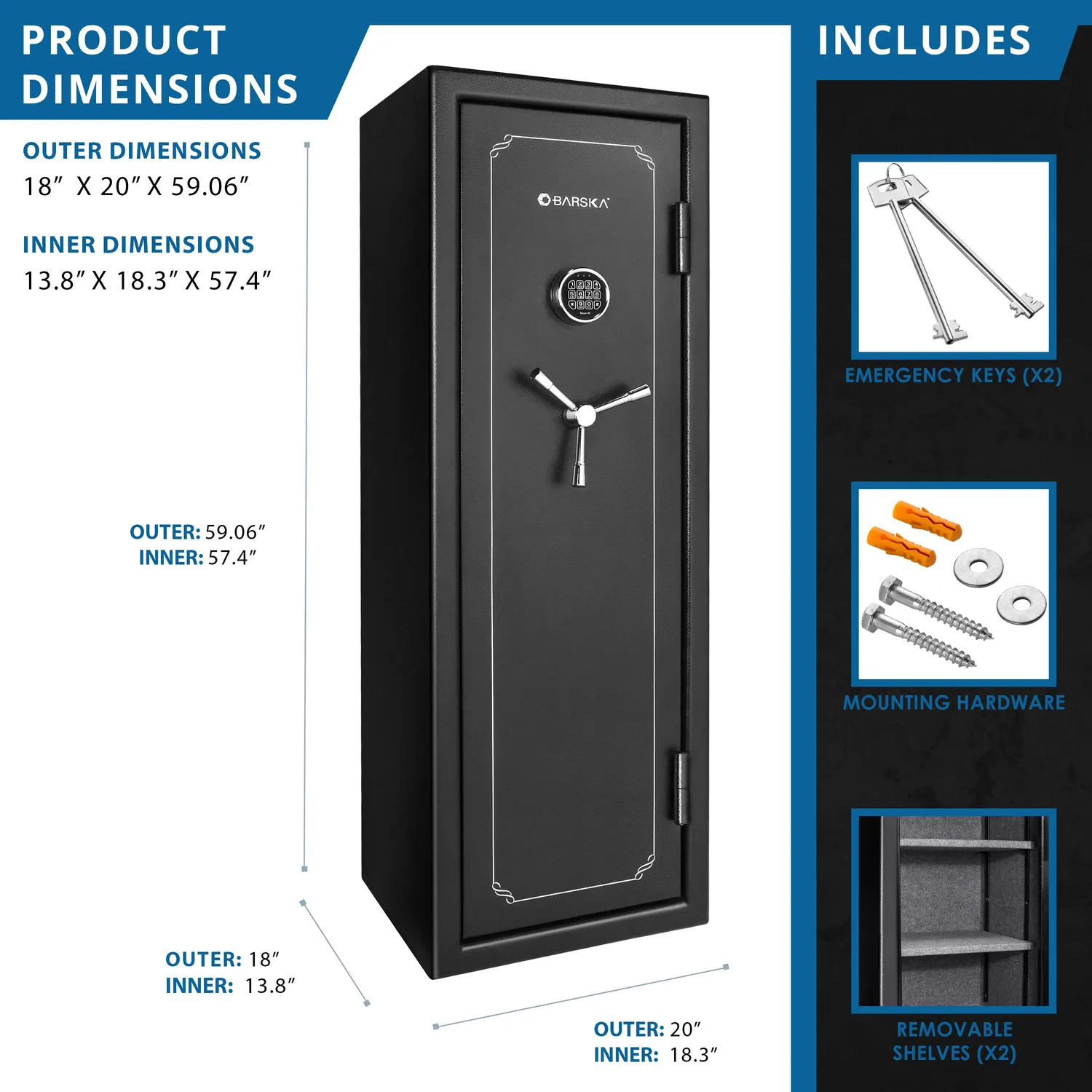Barska FireVault FV1000 brandwerende kluis 14-posities