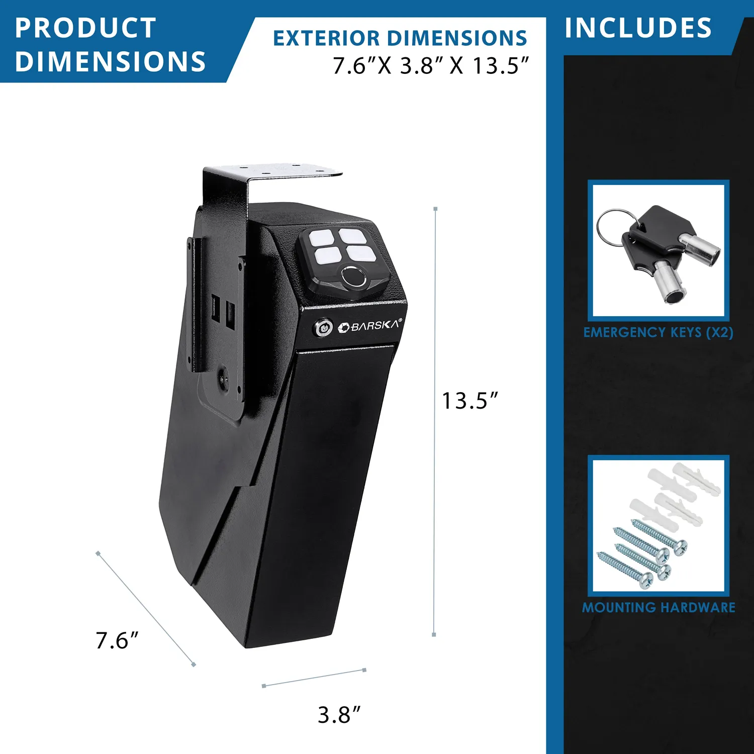 Barska Quick Access AX13092 pistoolkluis vingerafdruk