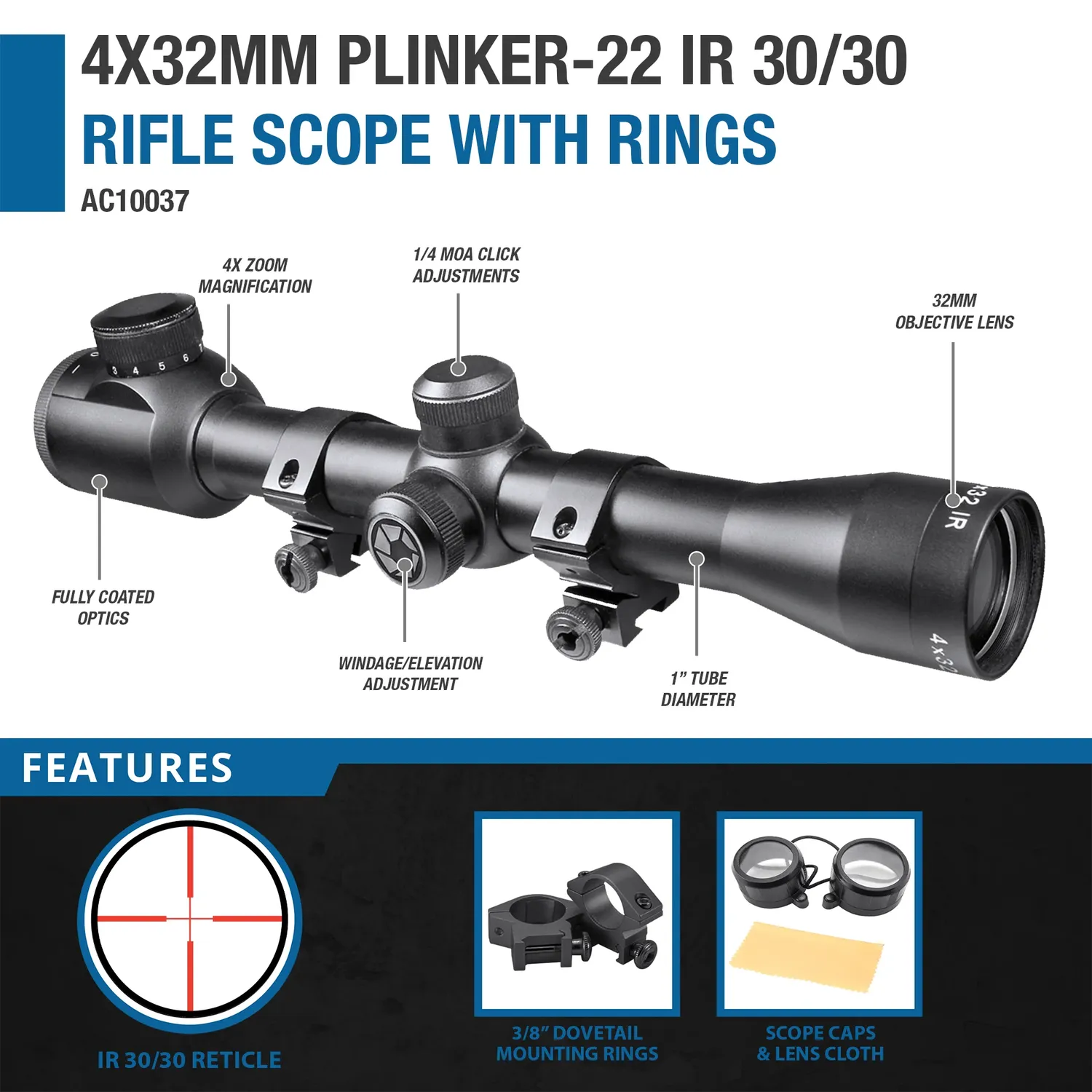 Barska Plinker-22 AC10037 richtkijker 4x32 IR