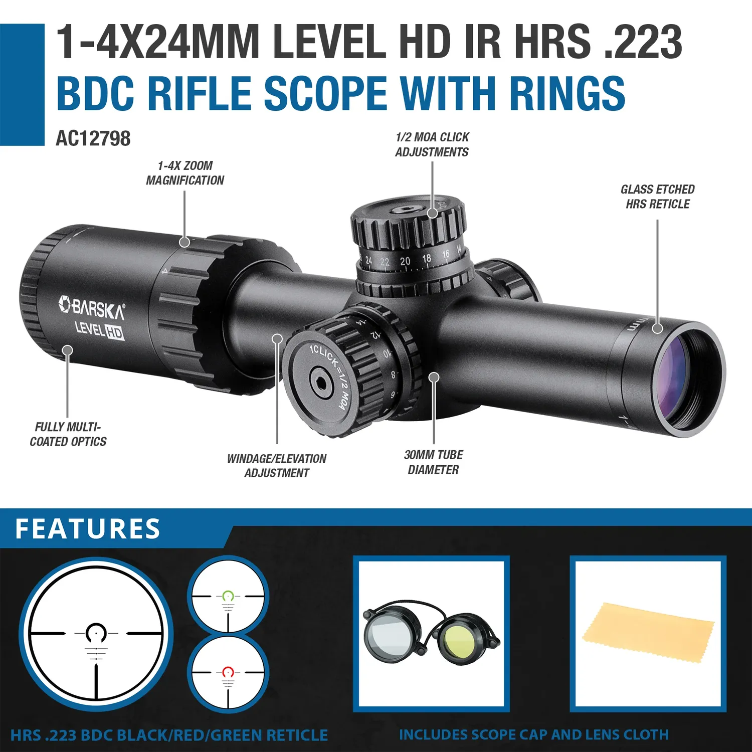 Barska Level 1-4x24 richtkijker HRS IR verlicht
