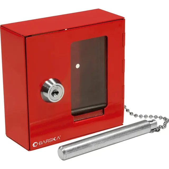 Barska AX11838 sleutelkastje nood rood met hamer klein