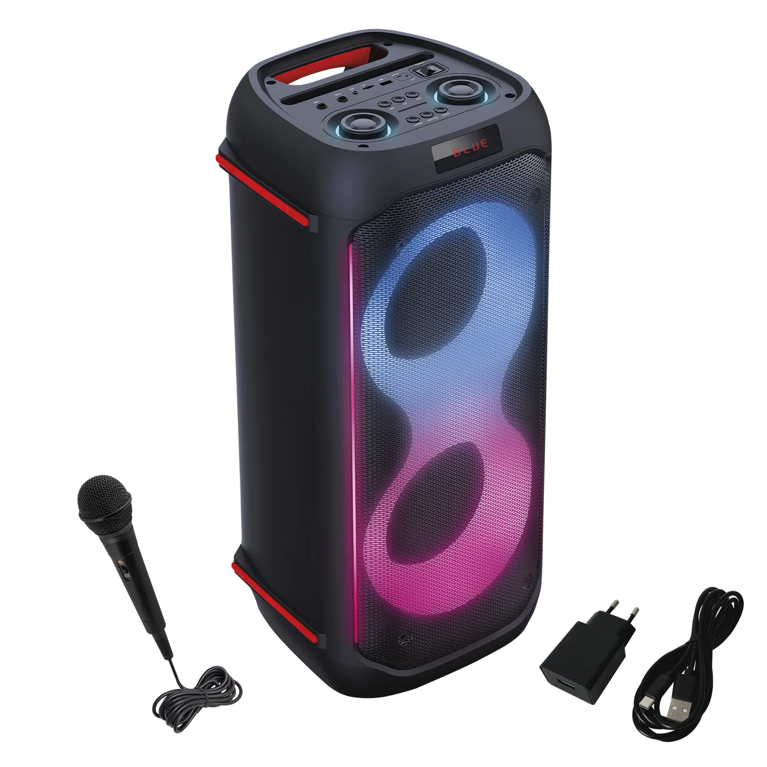 Maginon PS-60 partyspeaker met microfoon en licht