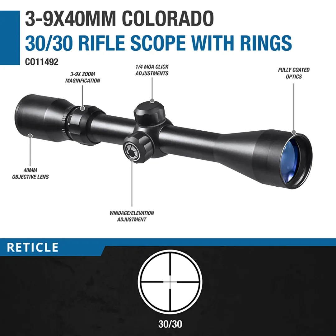 Barska Colorado CO11492 richtkijker 3-9x40 met ringen