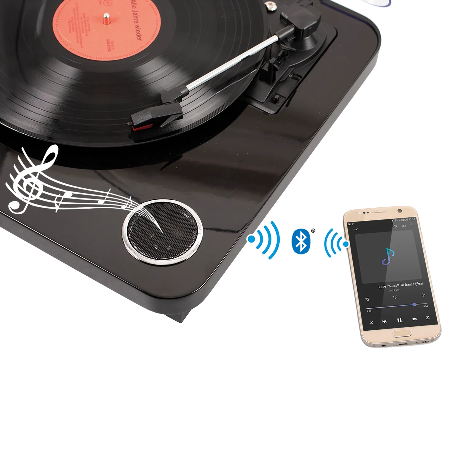 Maginon HS-T08 platenspeler zwart USB MP3 B-ware