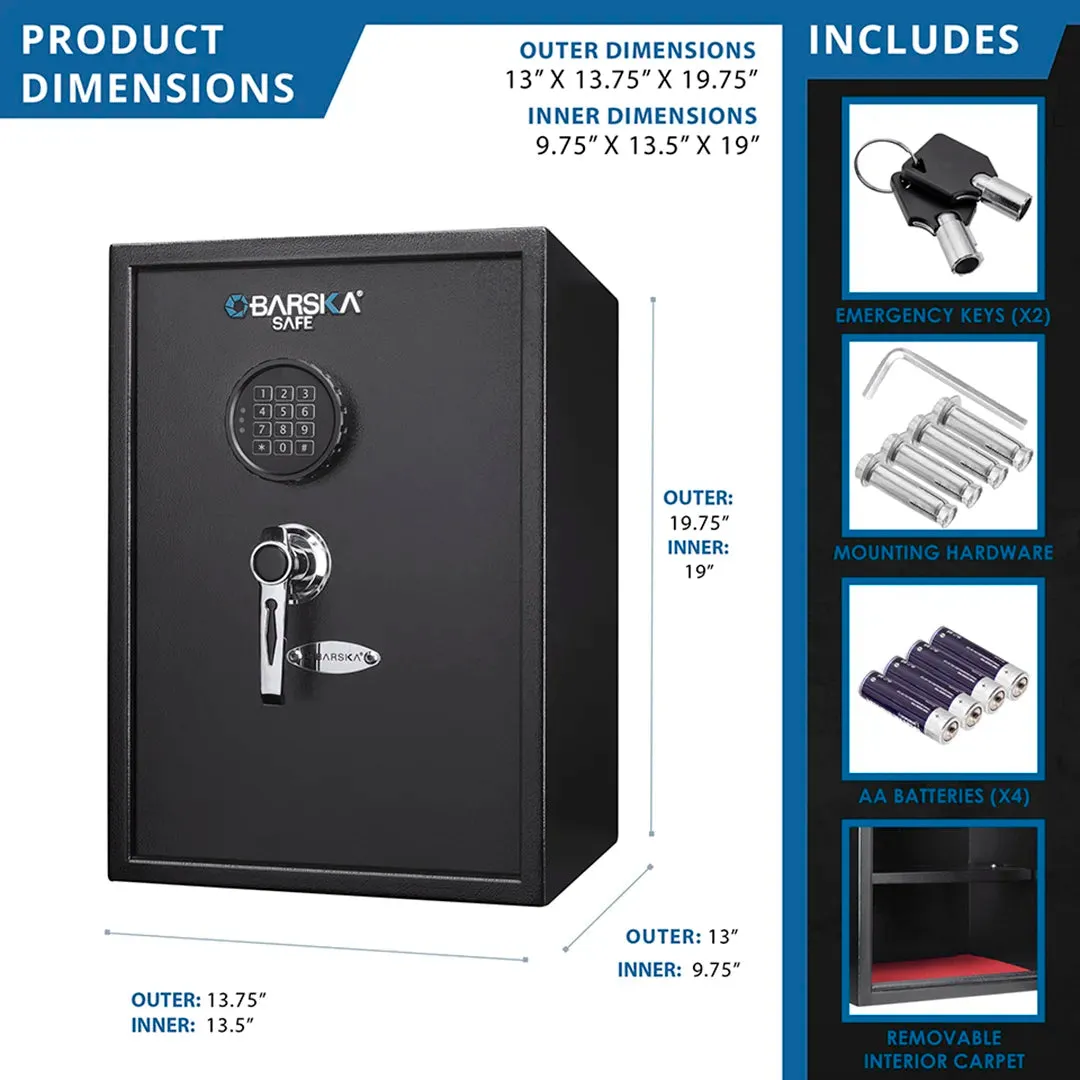 Barska AX13098 digitale kluis 1.45 cu ft staal