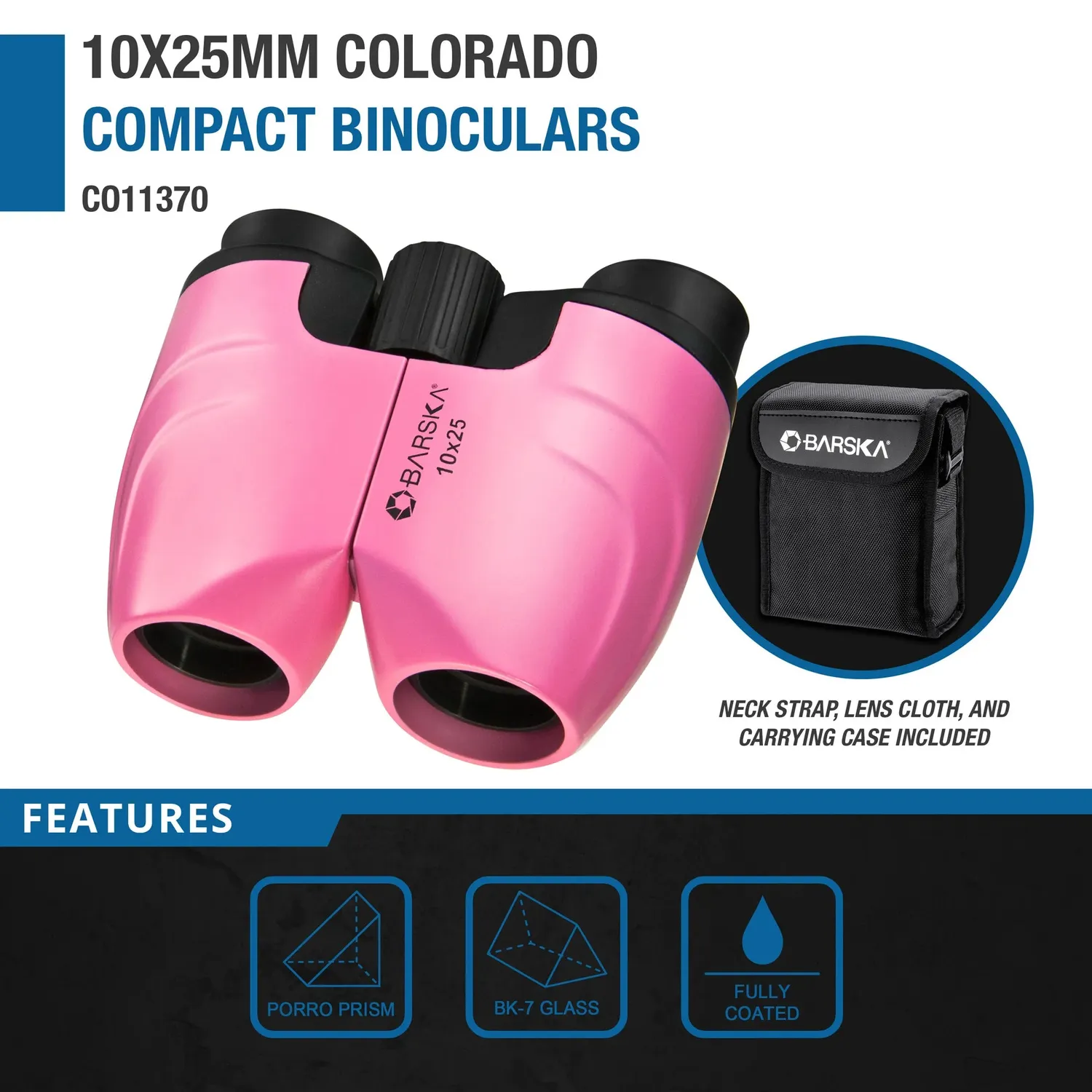 Barska Colorado 10x25 CO11370 verrekijker roze compact