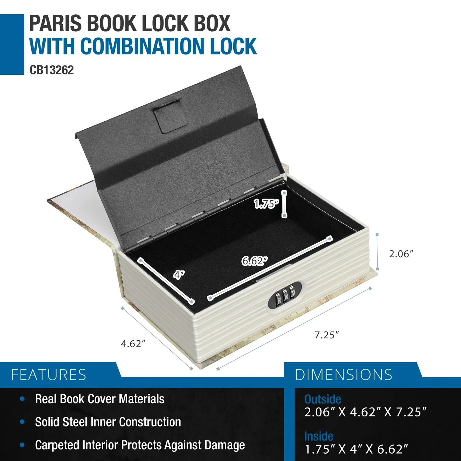 Barska Paris CB12362 boekkluis met cijferslot