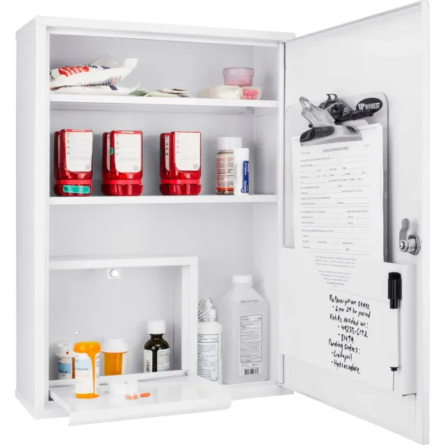 Barska CB12824 medicijnkast groot staal met whiteboard