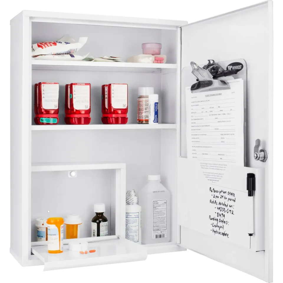 Barska CB12824 medicijnkast groot staal met whiteboard