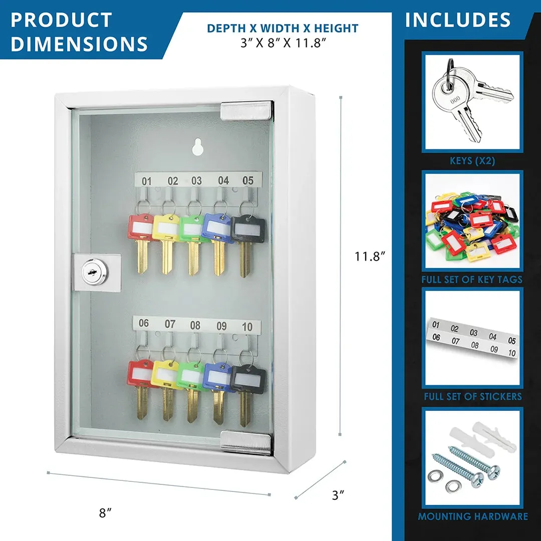 Barska CB12986 sleutelkast 10 sleutels glasdeur staal