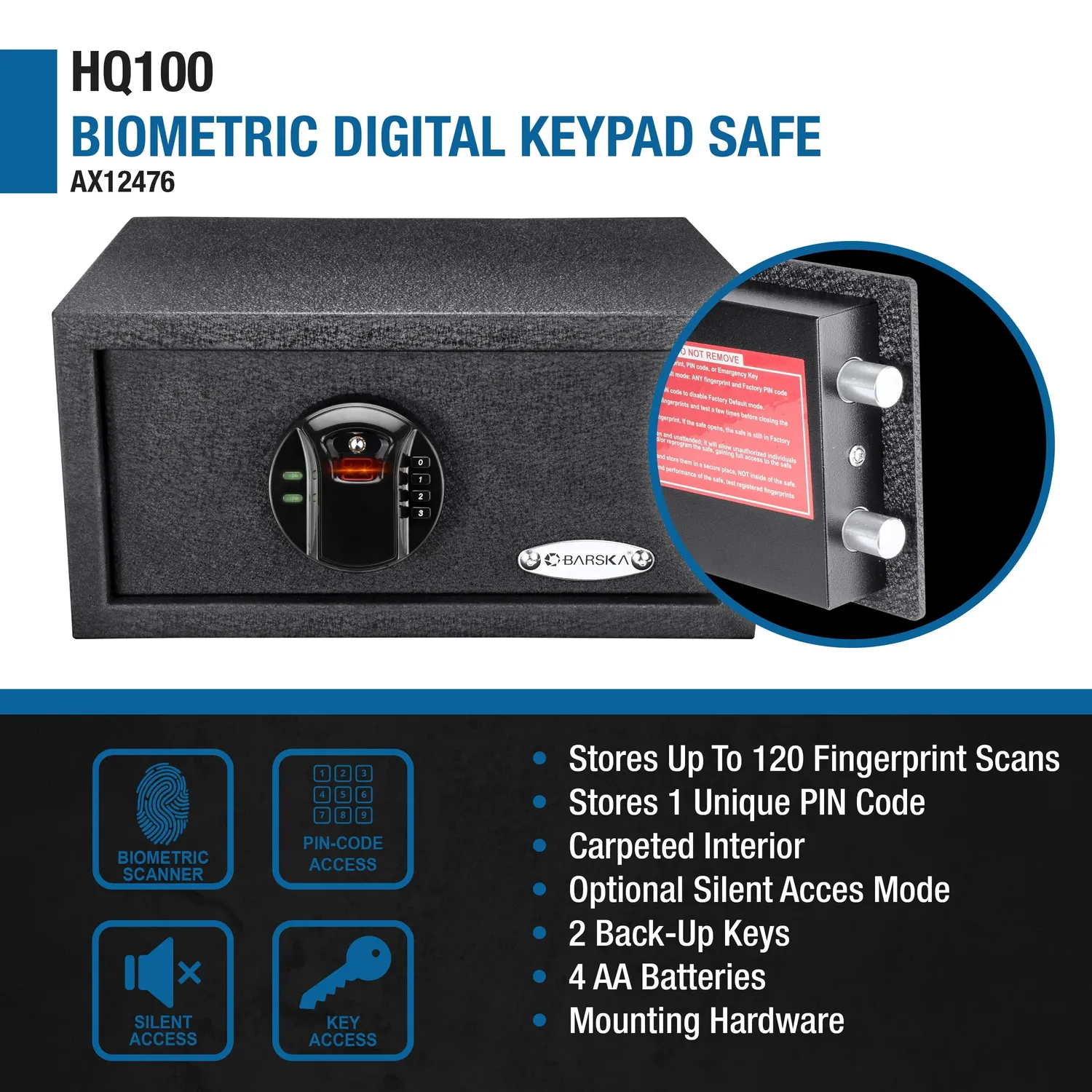 Barska HQ100 AX12476 biometrische kluis