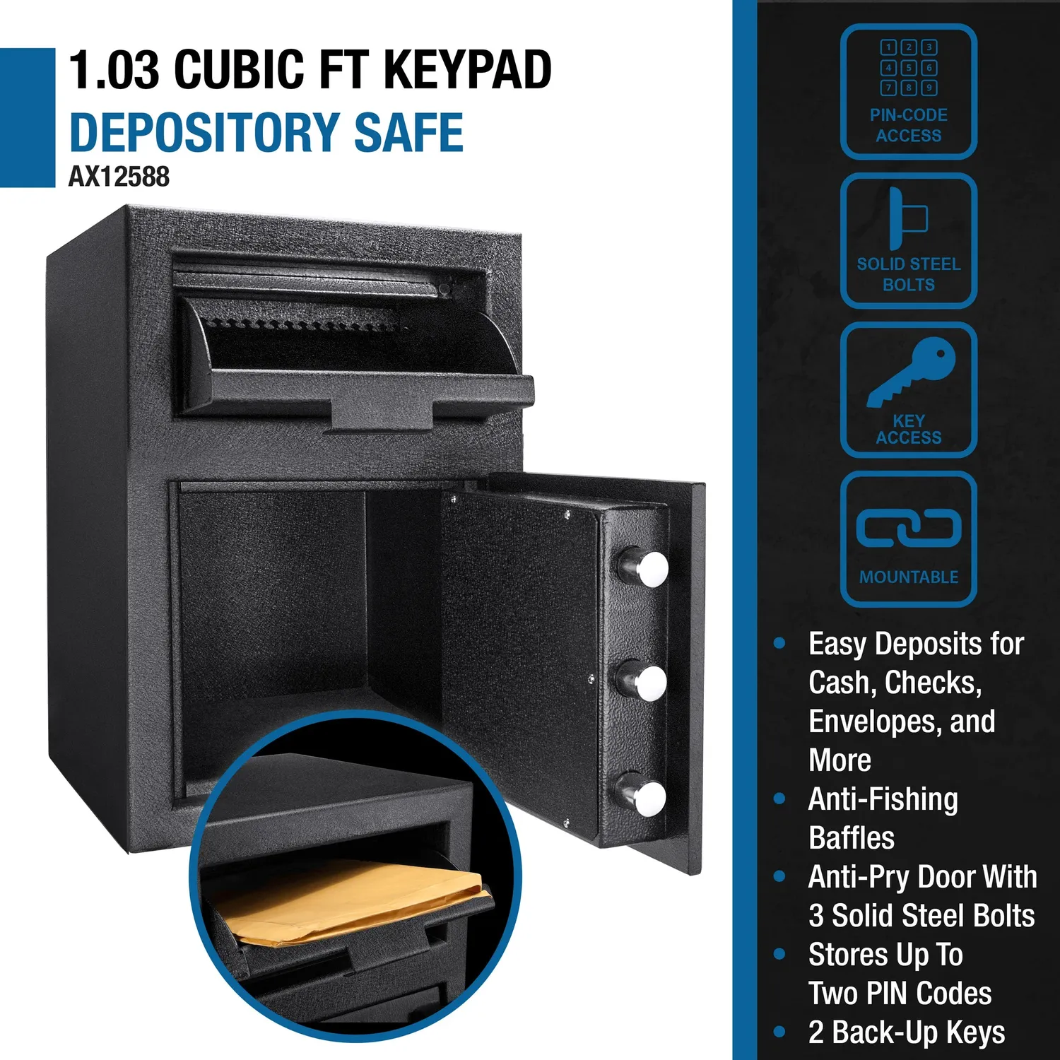 Barska DX200 AX12588 afstortkluis met code antraciet