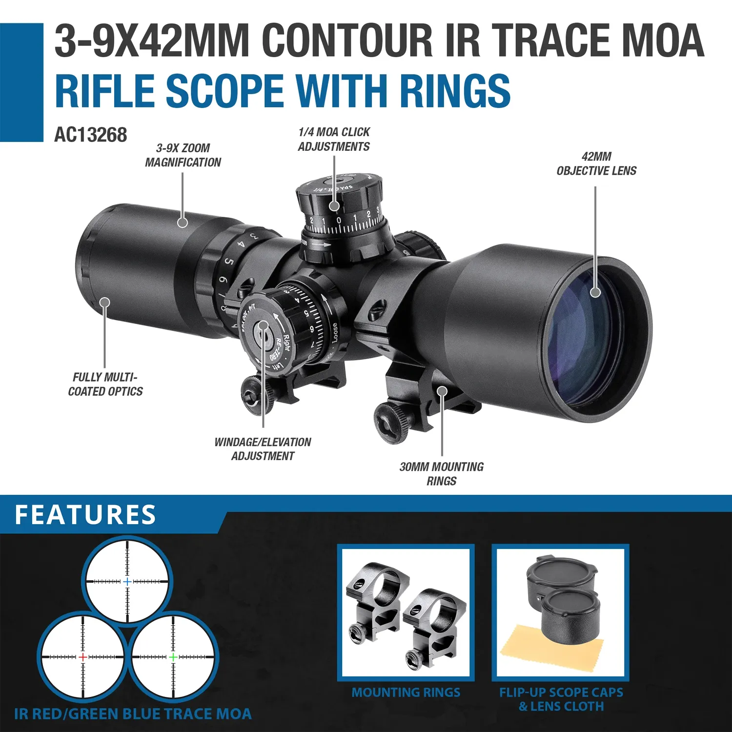Barska Contour 3-9x42 AC13268 richtkijker verlicht