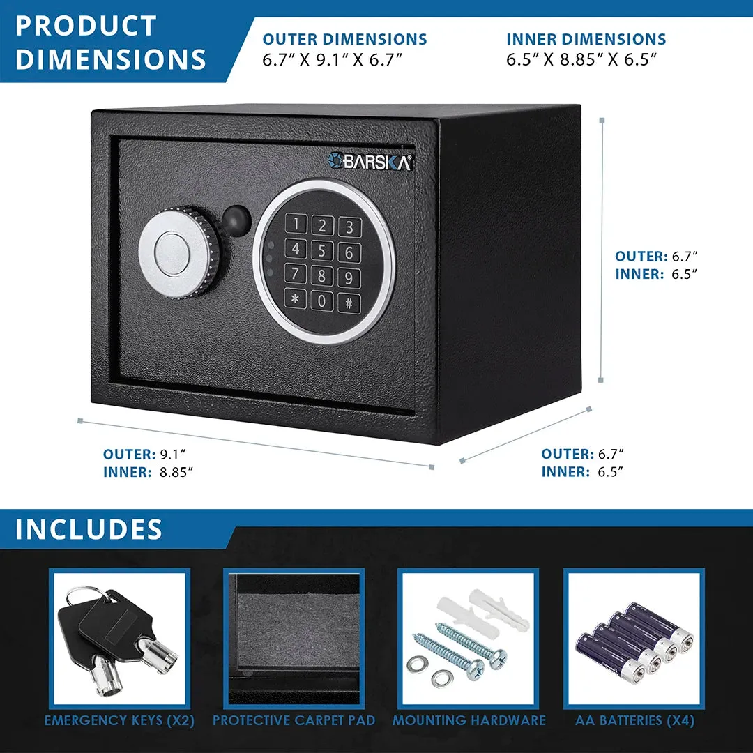 Barska AX13942 kluis digitaal 0,22 cu ft staal