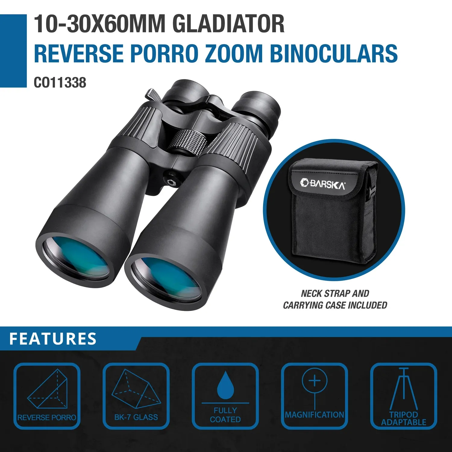Barska Gladiator 10-30x60 zoom verrekijker porro