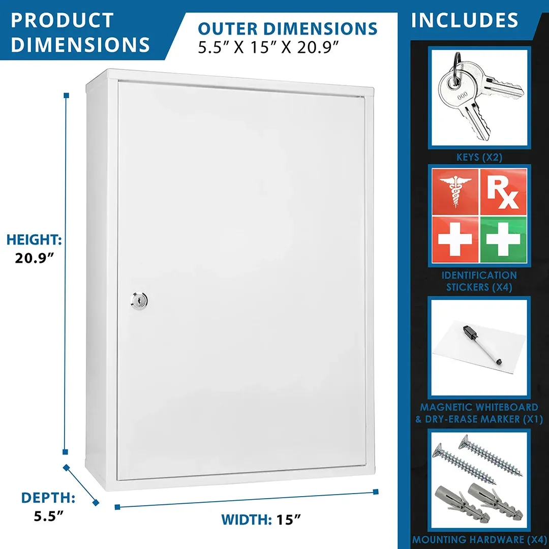 Barska CB12824 medicijnkast groot staal met whiteboard