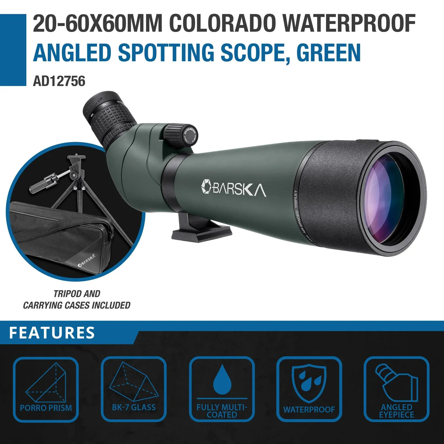 Barska Colorado AD12756 spotting scope 20-60x80 angled