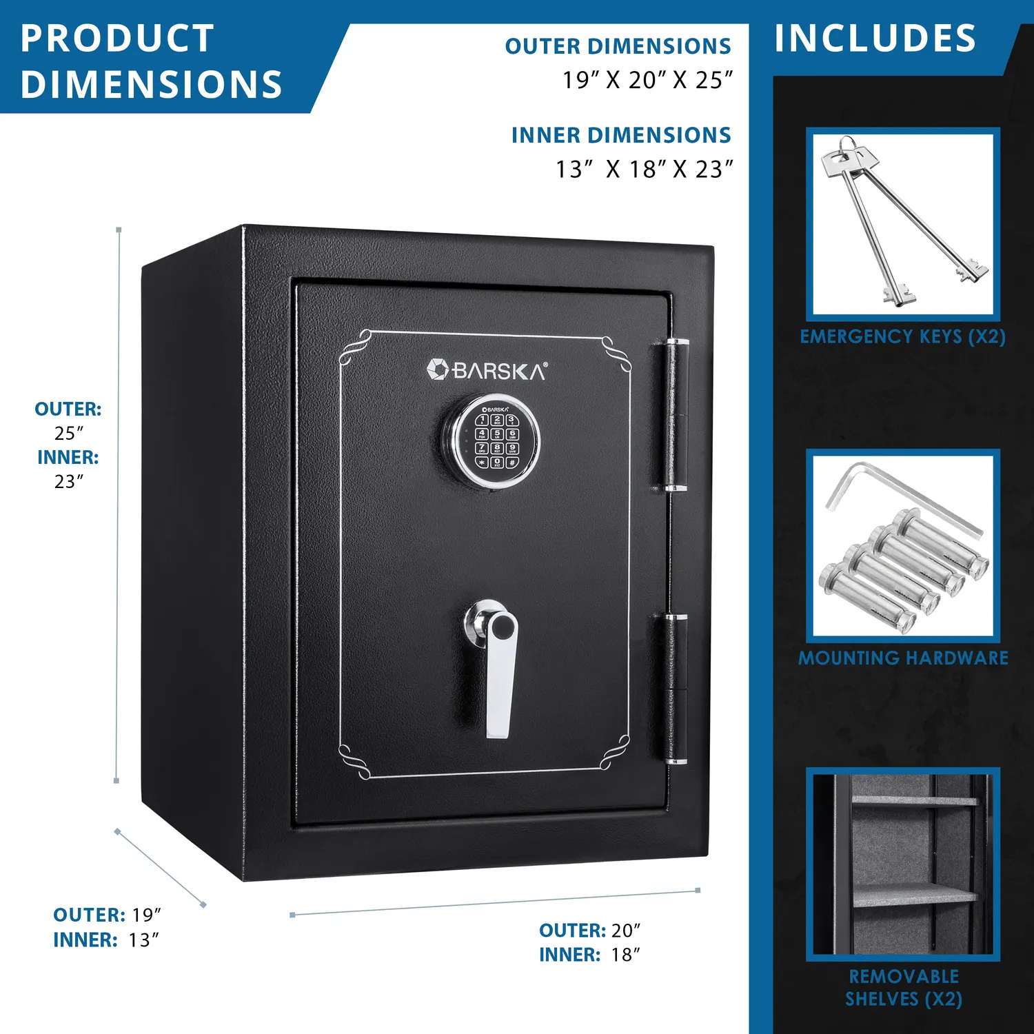 Barska FireVault FV400 brandwerende kluis AX13102 3,51 cu ft