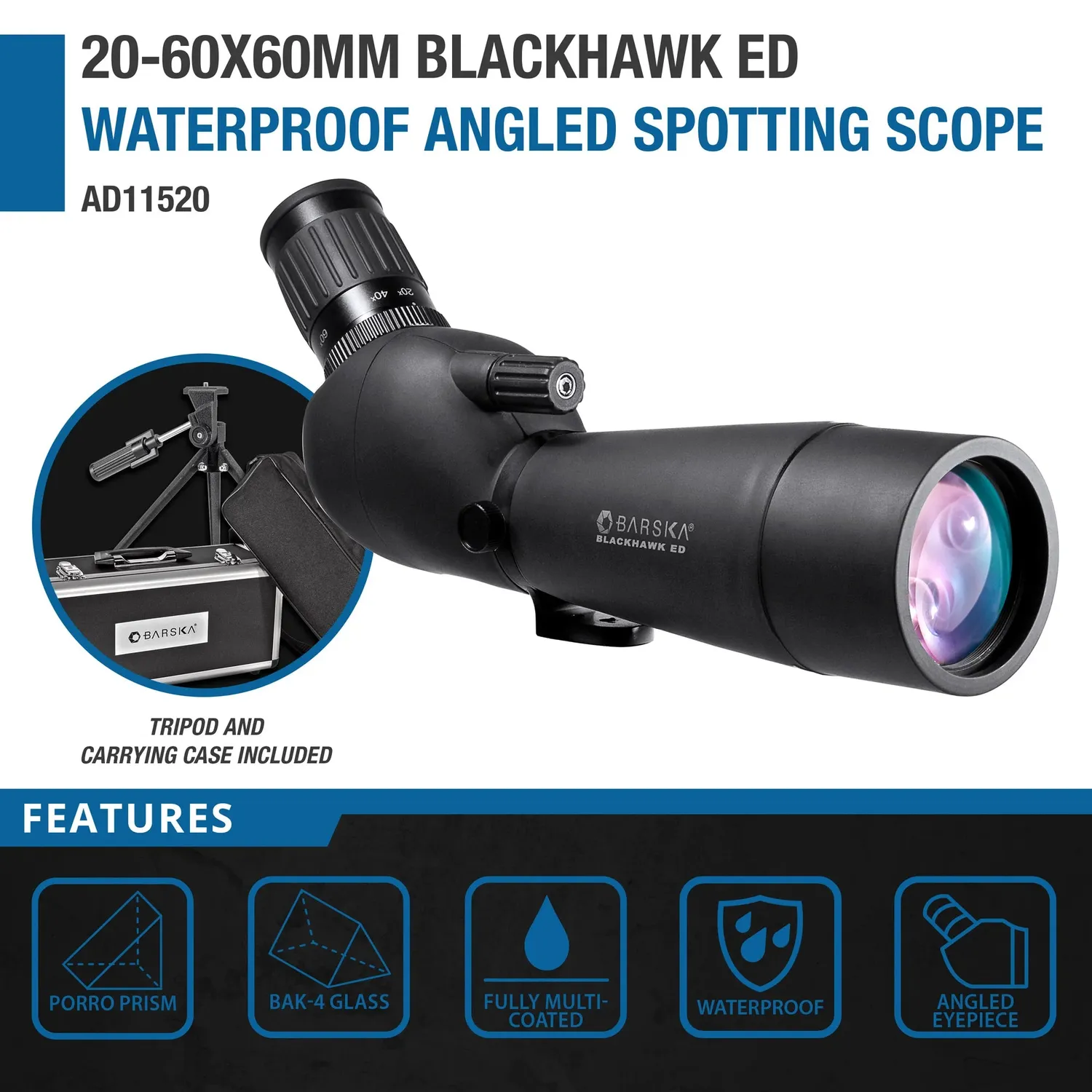 Barska Blackhawk AD11520 20-60x60 spotting scope ED