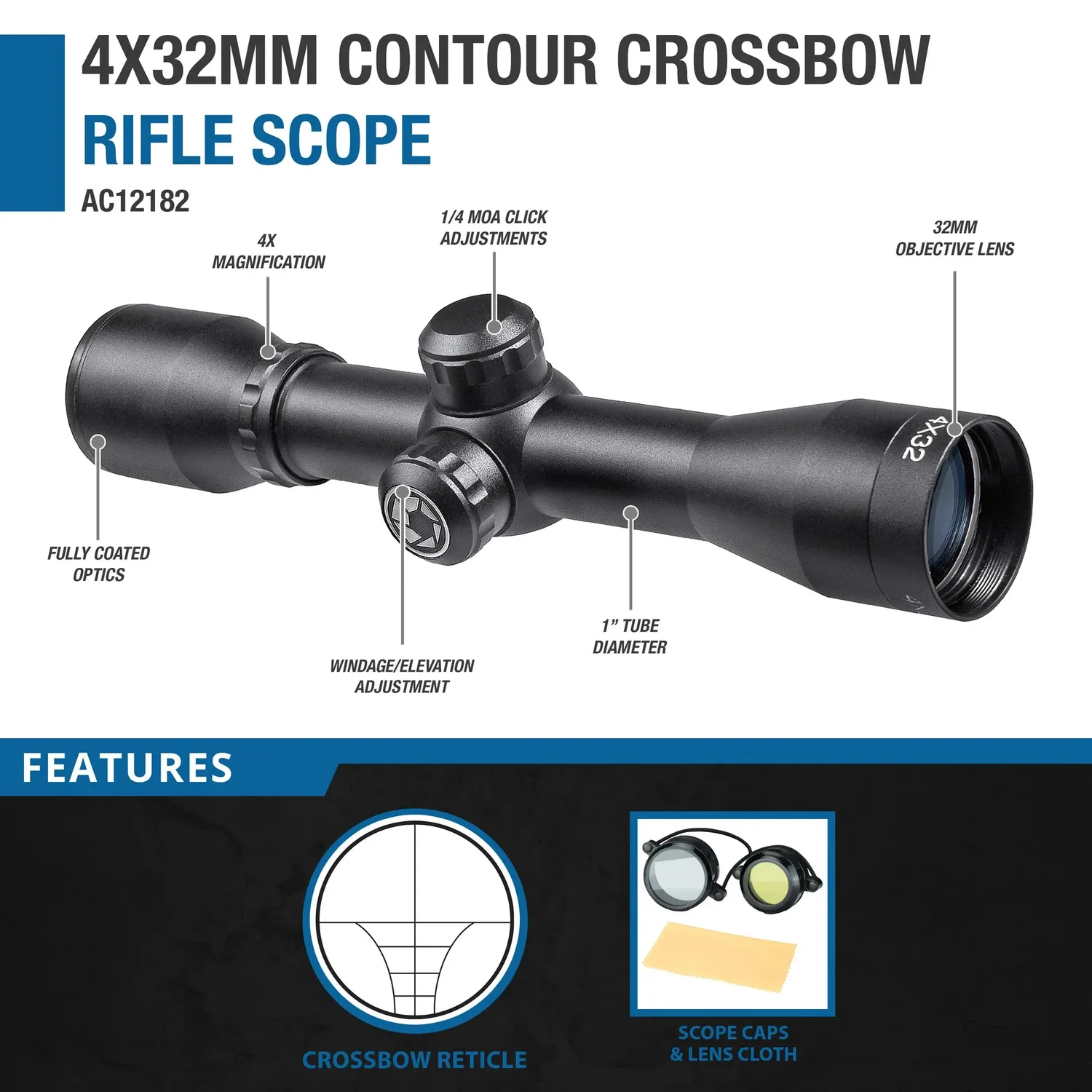 Barska Contour 4x32 kruisboog richtkijker AC12182 zwart