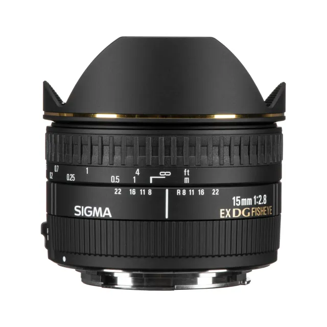 Sigma 15mm f2.8 EX DG objectief fisheye diagonal
