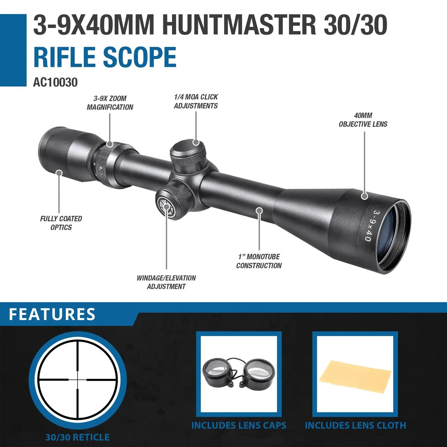 Barska Huntmaster AC10030 richtkijker 3-9x40 30/30