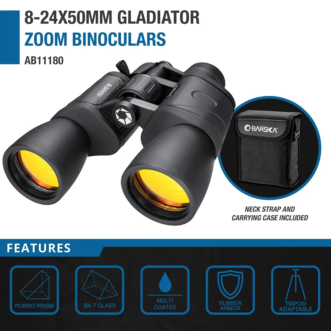 Barska Gladiator 8-24x50 zoom verrekijker AB11180 statief
