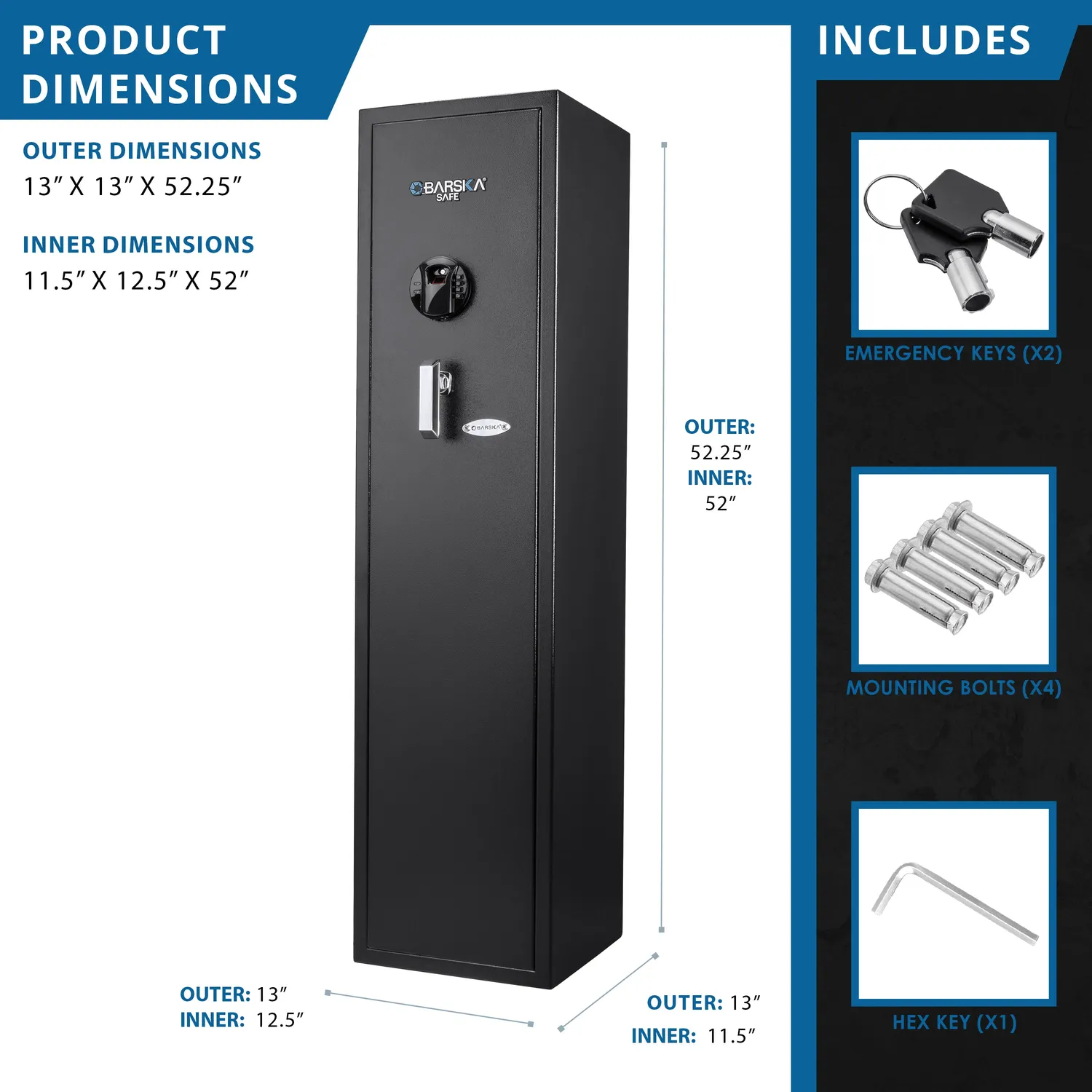 Barska HQ900 AX12752 kluis biometrisch 11 wapens