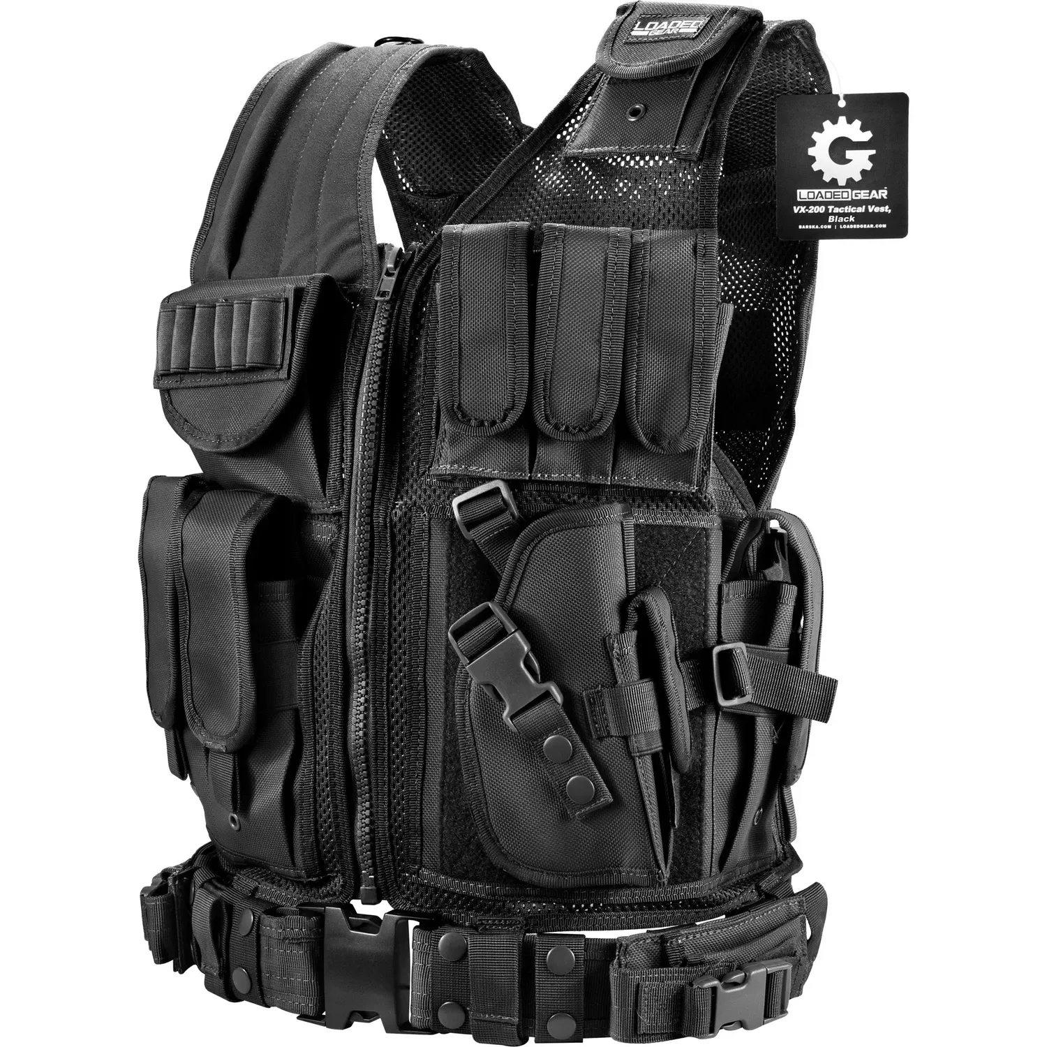 Barska Loaded Gear VX-200 vest zwart tactisch S-3XL