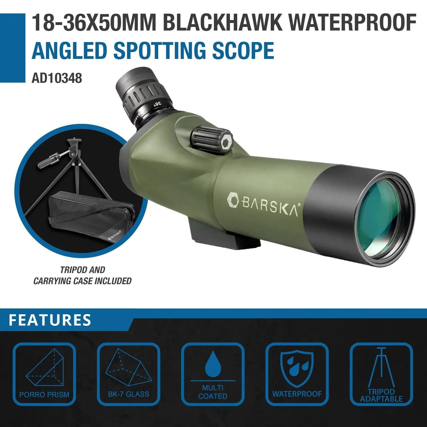 Barska Blackhawk AD10348 18-36x50 spotting scope