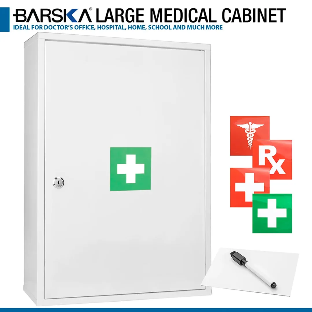 Barska CB12824 medicijnkast groot staal met whiteboard