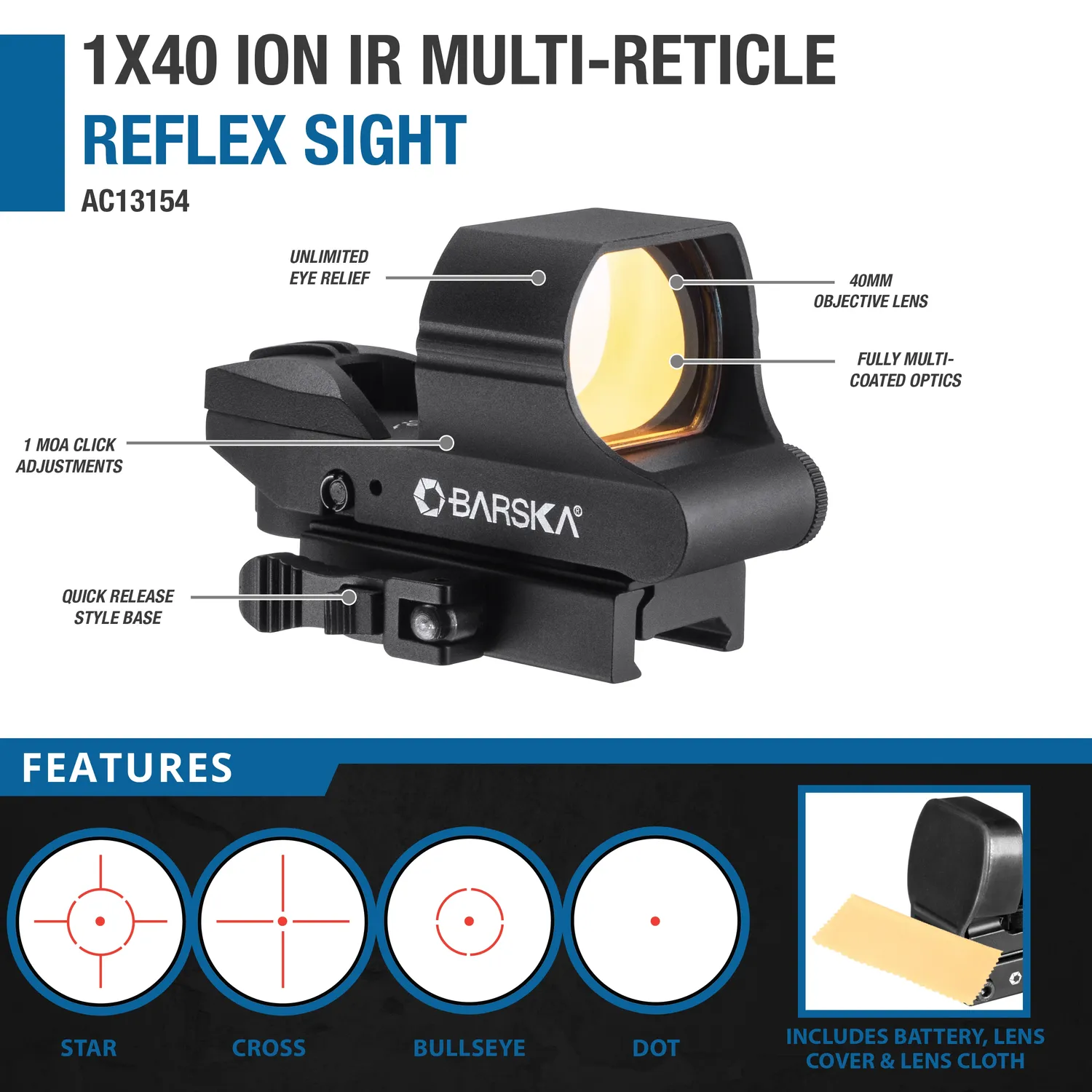 Barska Electro Sight ION AC13154 reflexvizier 1x40mm multi