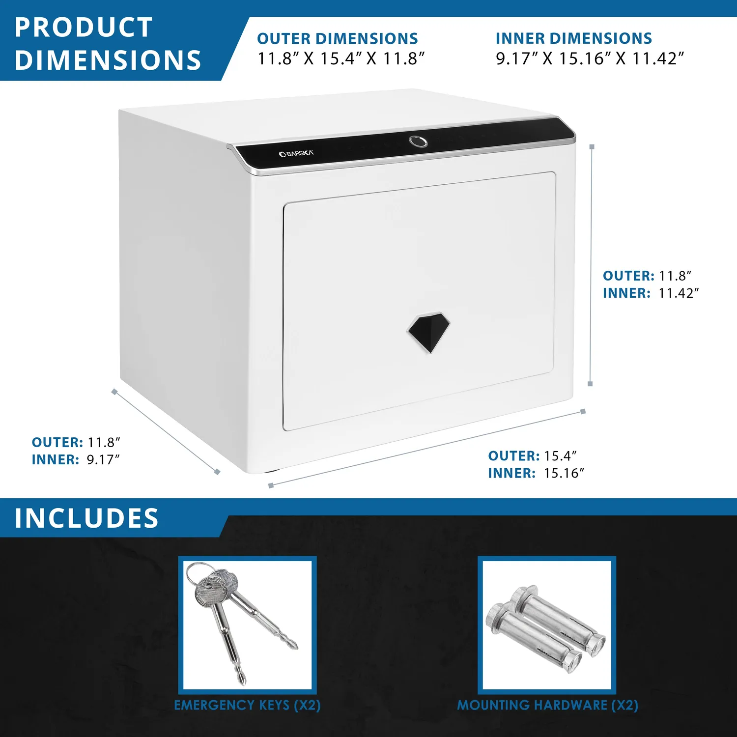 Barska Diamond AX13938 kluis vingerafdruk 0,92 cu.ft