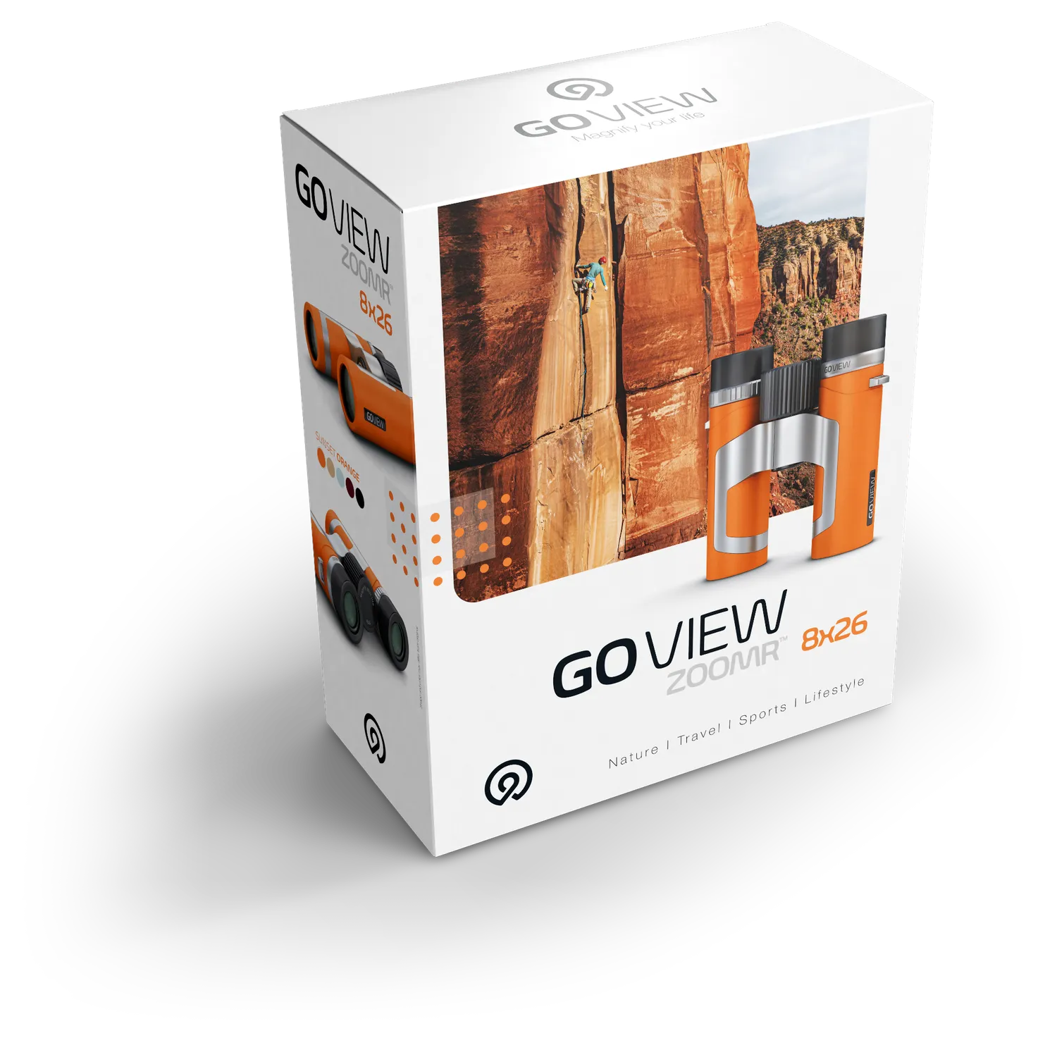 Go View ZOOMR 8x26 verrekijker Ruby Red compact